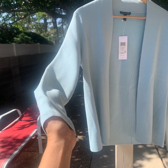 NWT Capri Shaped Jacket baby blue silk blend size S/P - Picture 3 of 13